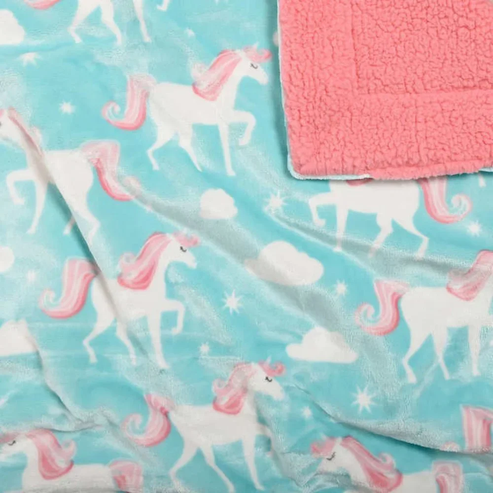 🔥💘Life Comfort Kid’s Ultimate Sherpa Fleece Blanket (SEALED) - UNICORNS - Picture 4 of 4